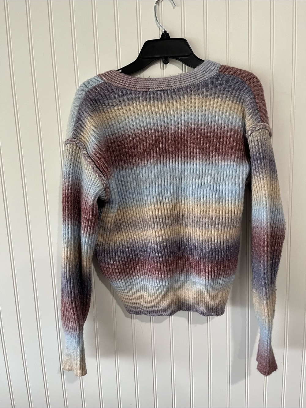 Gradient Ribbed Button-Front Cardigan Sweater - Pastel Multi - Picture 7 of 8